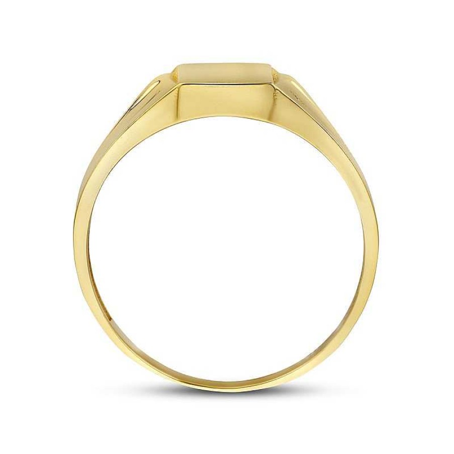 Ringen Mostert Huiscollectie | 14-Karaat Gouden Graveerring Vierkant 7 Mm Breed