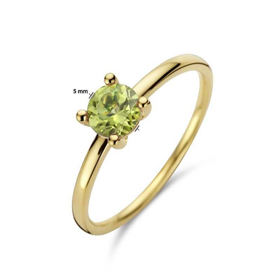 Ringen Mostert Huiscollectie | 14-Karaat Solitair Ring Met Peridot 0.55 Crt