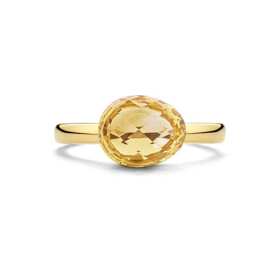 Ringen Mostert Huiscollectie | Gouden Ring Met Echte Citrien