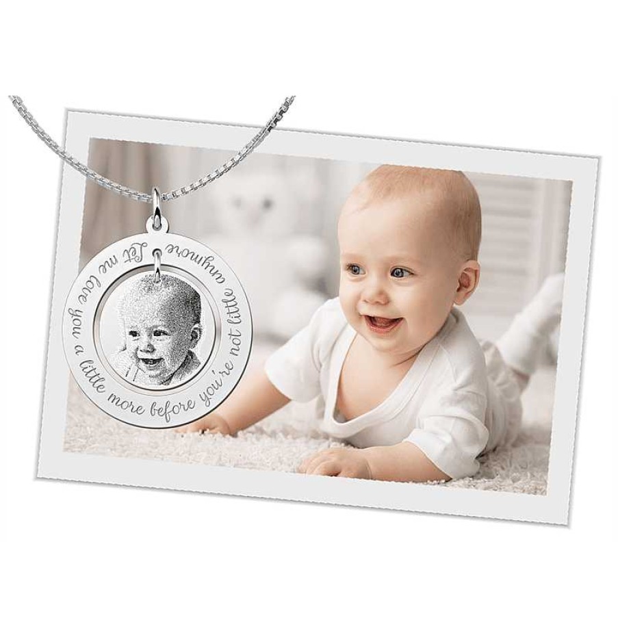 Hangers Names4ever | Ronde Hanger Met Foto En Tekst Van Zilver - 30 Mm - Names4Ever