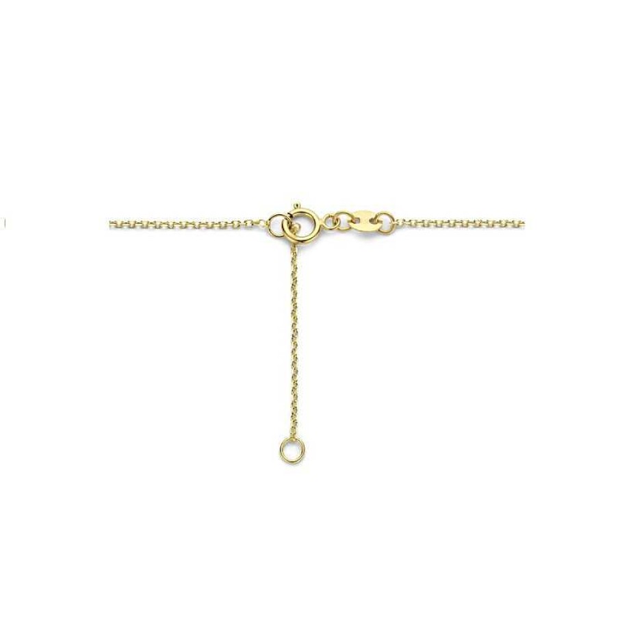 Kettingen Mostert Huiscollectie | Gouden Ketting Met Rondje En Hartje 1 Mm - Lengte 42 - 45 Cm