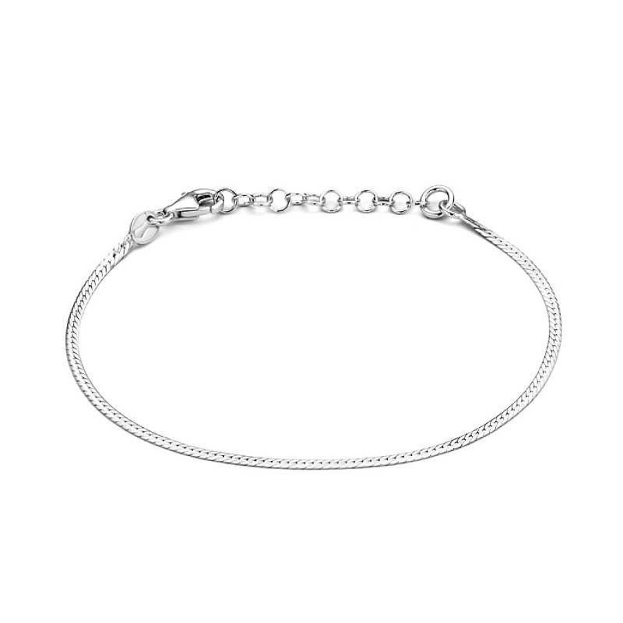 Armbanden Mostert Huiscollectie | Zilveren Armband Platte Schakel 1.7 Mm 16-19 Cm