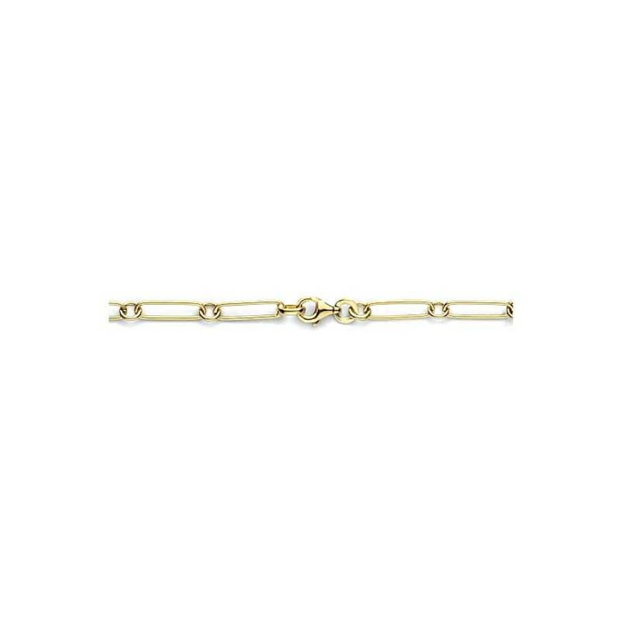 Kettingen Mostert Huiscollectie | Gouden Trendy Paperclip Collier 42 Cm 4.0 Mm