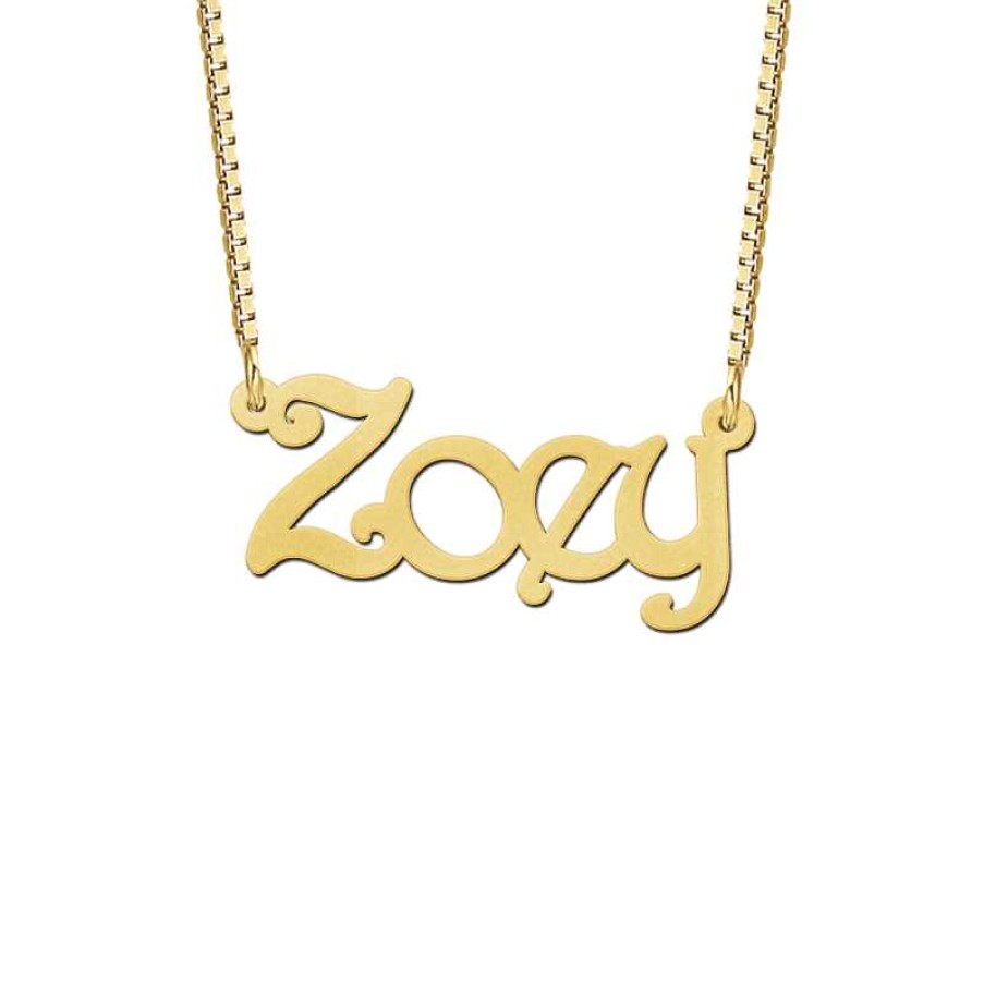 Kettingen Mostert Huiscollectie | Gouden Ketting Met Naam Voorbeeld Zoey