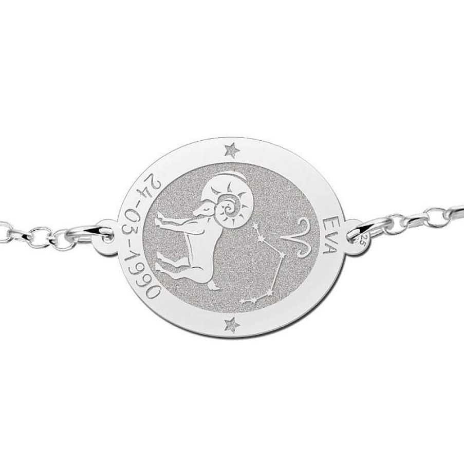 Armbanden Names4ever | Zilveren Sterrenbeeld Armband Met Naam En Datum - Names4Ever