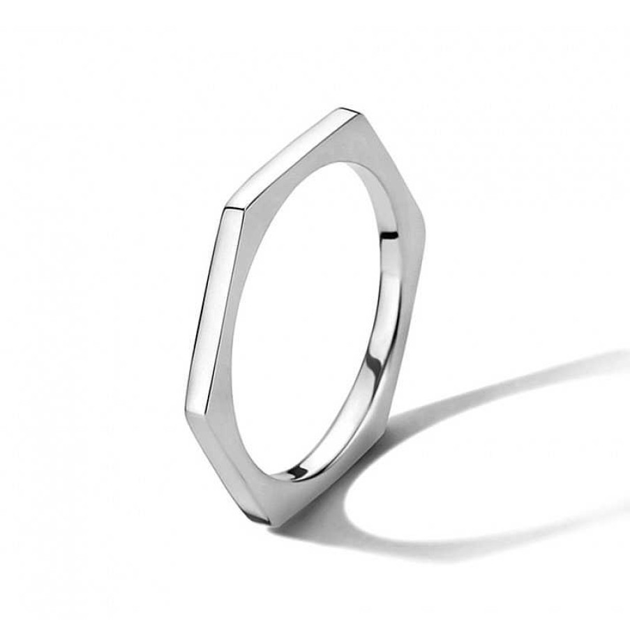 Ringen Mostert Huiscollectie | Ring Zilver Zeshoek