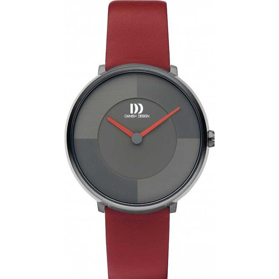 Horloges Danish Design | Danish Design Frihed Align Iv24Q1283 - Dameshorloge Grijs 36 Mm Met Leren Band