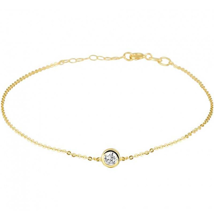 Armbanden Mostert Huiscollectie | Gouden Armband Met Ronde Zirkonia