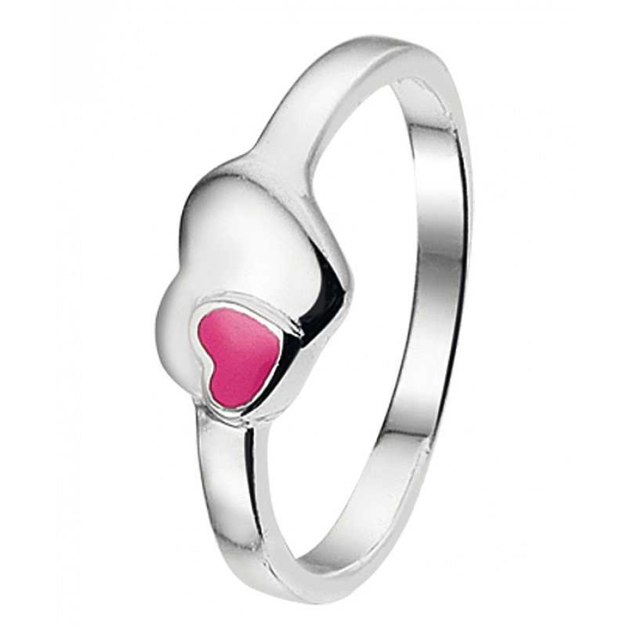 Ringen Mostert Huiscollectie | Kinder Ring Van Zilver Met Emaille 7.5 Mm Breed