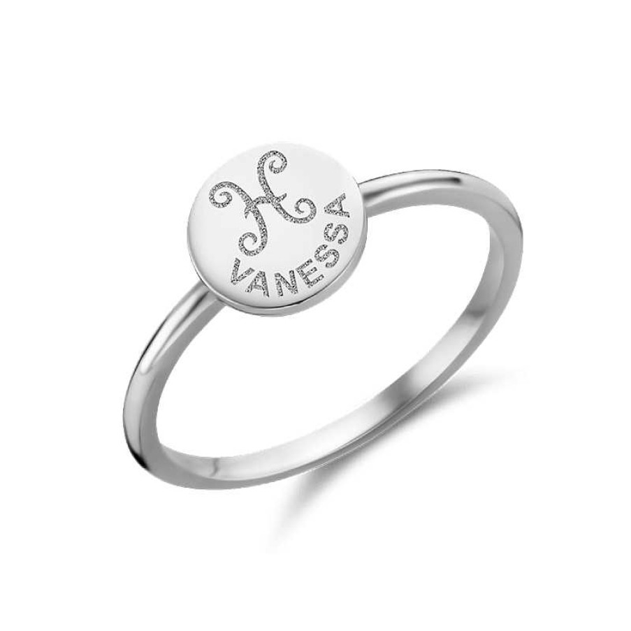 Ringen Names4ever | Zilveren Zegelring Rond Met Sterrenbeeld En Naam