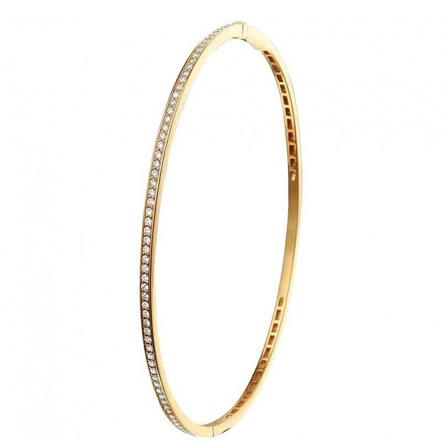 Armbanden Mostert Huiscollectie | Gouden Slavenarmband Met Diamant 2 Mm