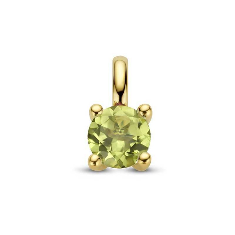 Hangers Mostert Huiscollectie | 14-Karaat Gouden Hanger Met Peridot - 9.5 X 5 Mm