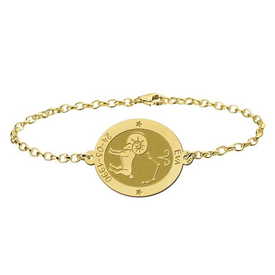 Armbanden Names4ever | Gouden Sterrenbeeld Armband Met Naam En Datum - Names4Ever