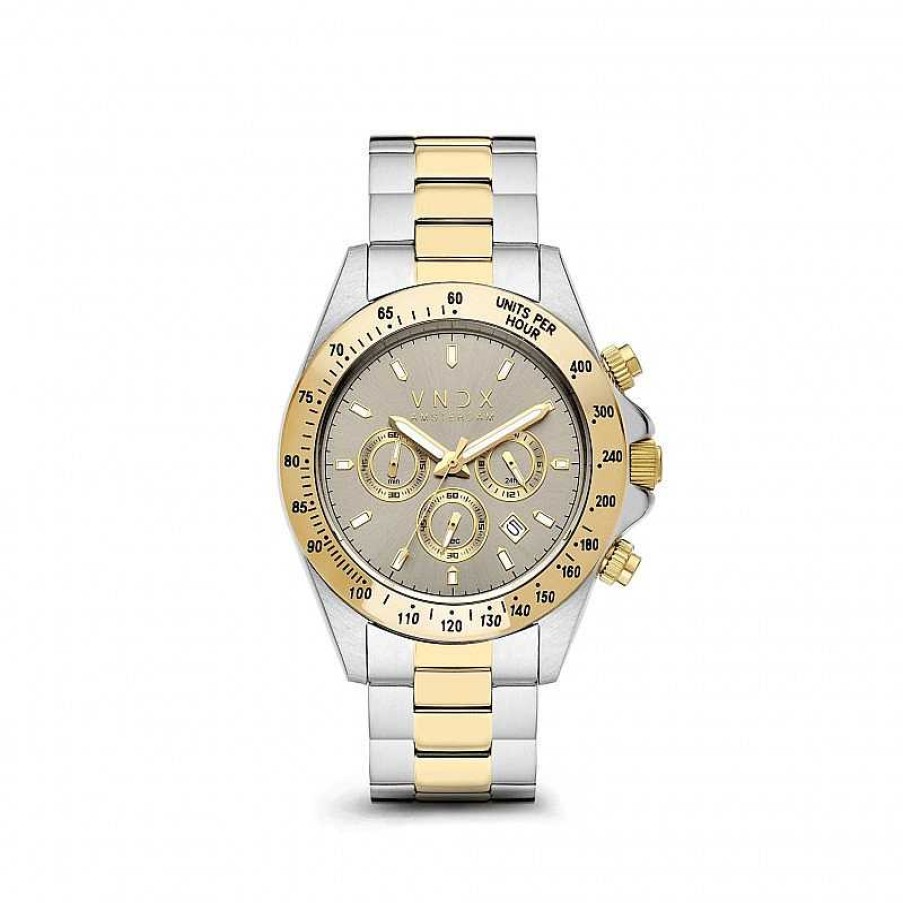 Horloges VNDX | Vndx Power Babe Big Grijs & Goud Mt11535-16