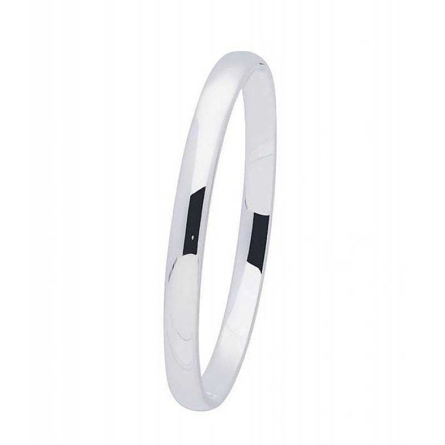 Armbanden Mostert Huiscollectie | Zilveren Graveerbare Slavenarmband Rond 60 Mm - Breedte 7 Mm