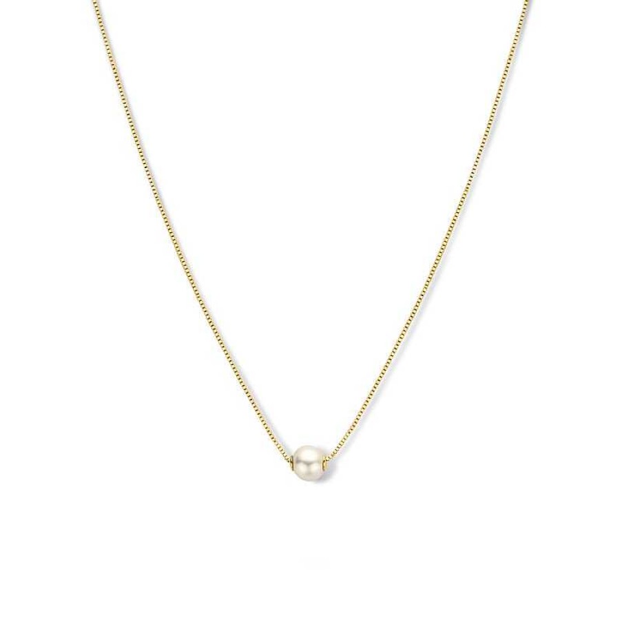 Kettingen Mostert Huiscollectie | Gouden Ketting Met Parel 42-45 Cm