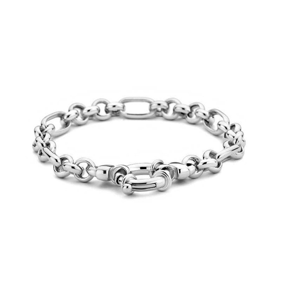 Armbanden Mostert Huiscollectie | Grove Zilveren Anker Armband Met Springslot 7 Mm - Lengte 19.5 Cm