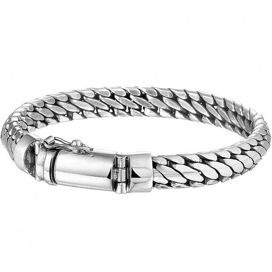 Armbanden Mostert Huiscollectie | Heren Armband Zilver Fantasieschakel 8 Mm