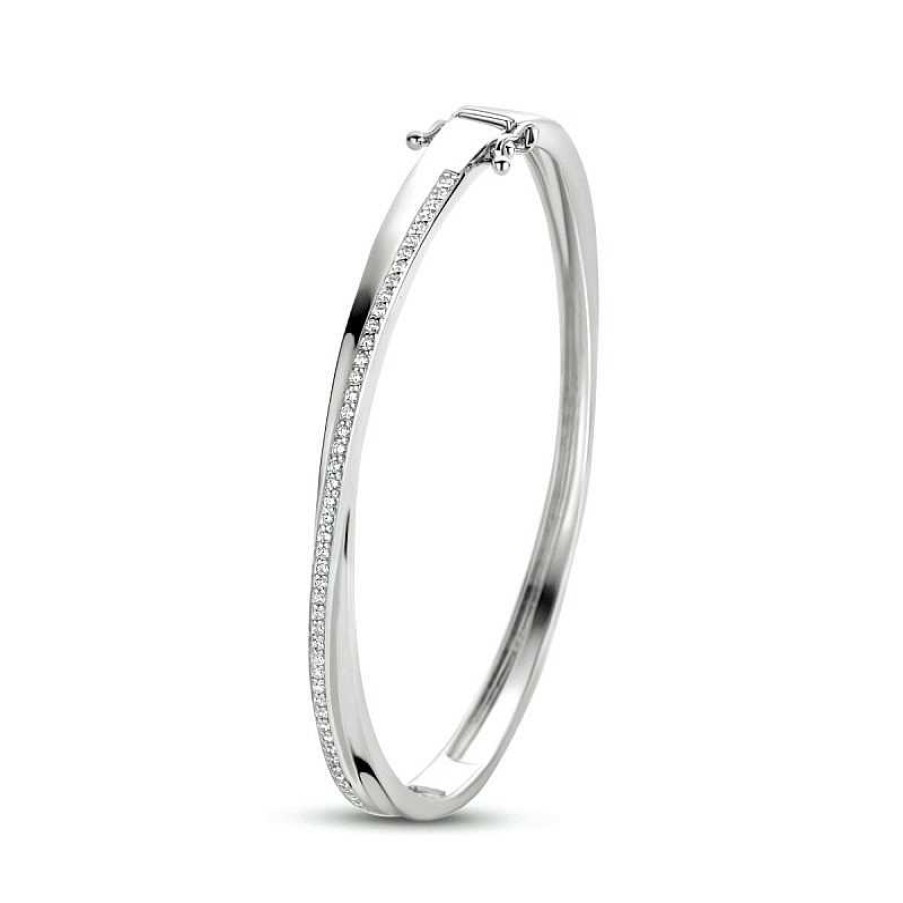 Armbanden Mostert Huiscollectie | Zilveren Bangle Met Zirkonia 5.5 Mm 62 Mm