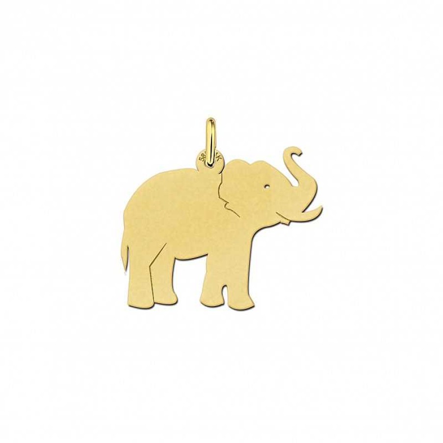 Hangers Mostert Huiscollectie | Gouden Olifant Hanger