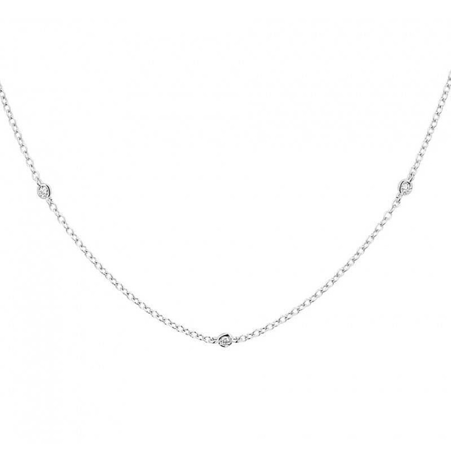 Kettingen Mostert Huiscollectie | Ketting Met Diamant Edelsteen In Het Witgoud