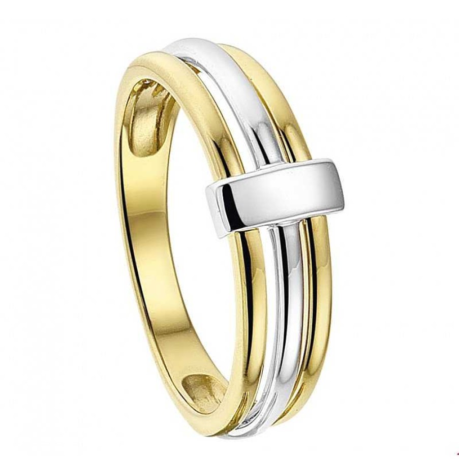 Ringen Mostert Huiscollectie | Prachtige Bicolor Ring 7 Mm Breedte