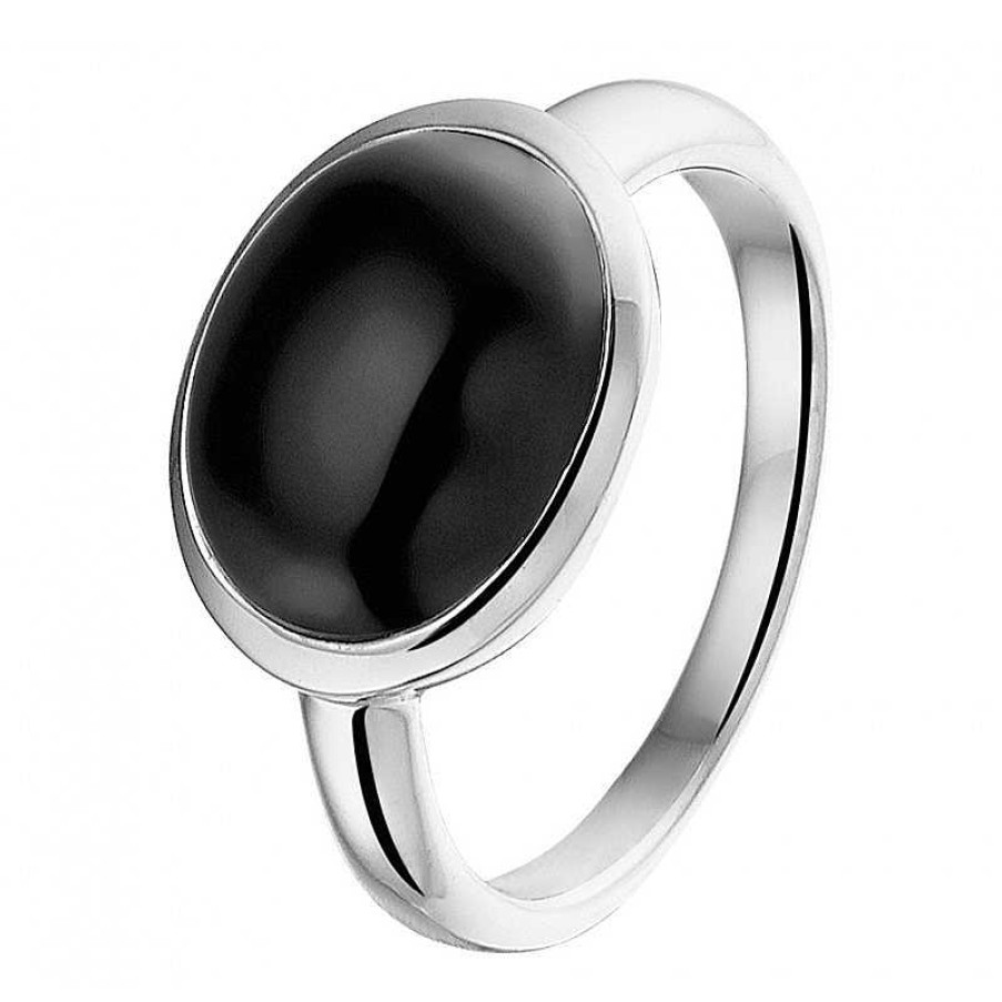 Ringen Mostert Huiscollectie | Zilveren Edelsteen Ring Met Onyx Ovaal