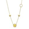 Kettingen Mostert Huiscollectie | Gouden Collier Met Kwartshanger In Bloemvorm 45 Cm