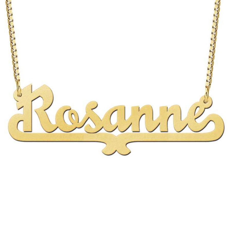 Kettingen Mostert Huiscollectie | Gouden Naam Ketting Met Voorbeeld Rosanne