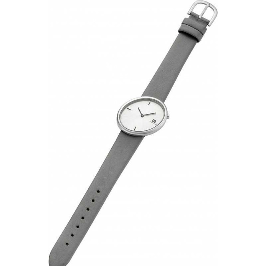 Horloges Danish Design | Danish Design Frihed Ellipse Iv14Q1284 - Dameshorloge Zilverkleurig 27 Mm Met Leren Band