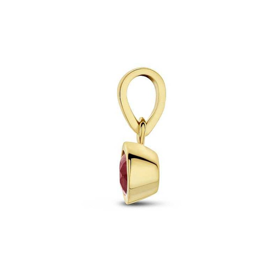 Hangers Mostert Huiscollectie | 14-Karaat Gouden Hanger Met Geboortesteen Amethist 0.25 Crt - Februari