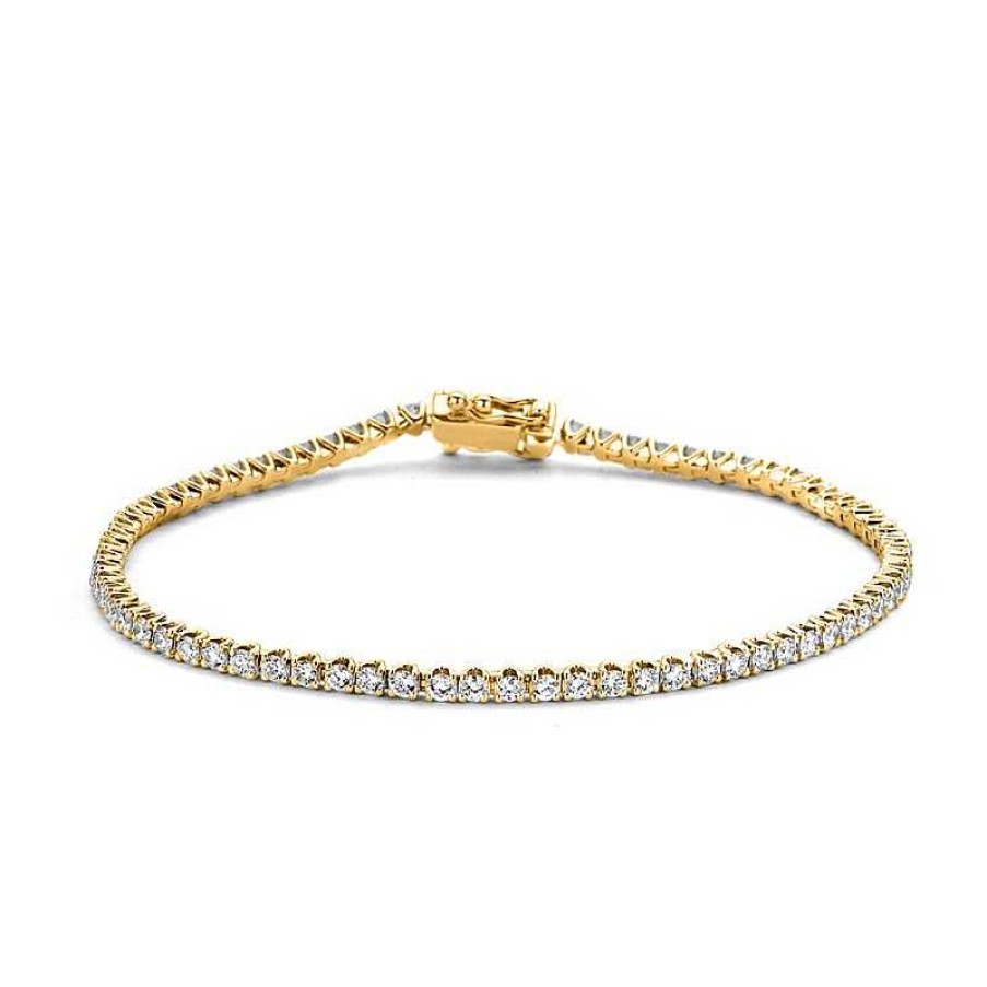 Armbanden Mostert Huiscollectie | Geelgouden Tennisarmband Briljant Geslepen Diamant 1.04 Crt