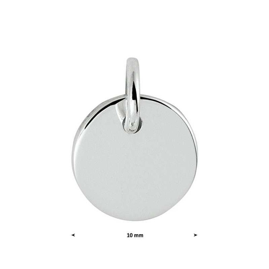 Hangers Mostert Huiscollectie | Ronde Graveerhanger Zilver - Diameter 10 Mm