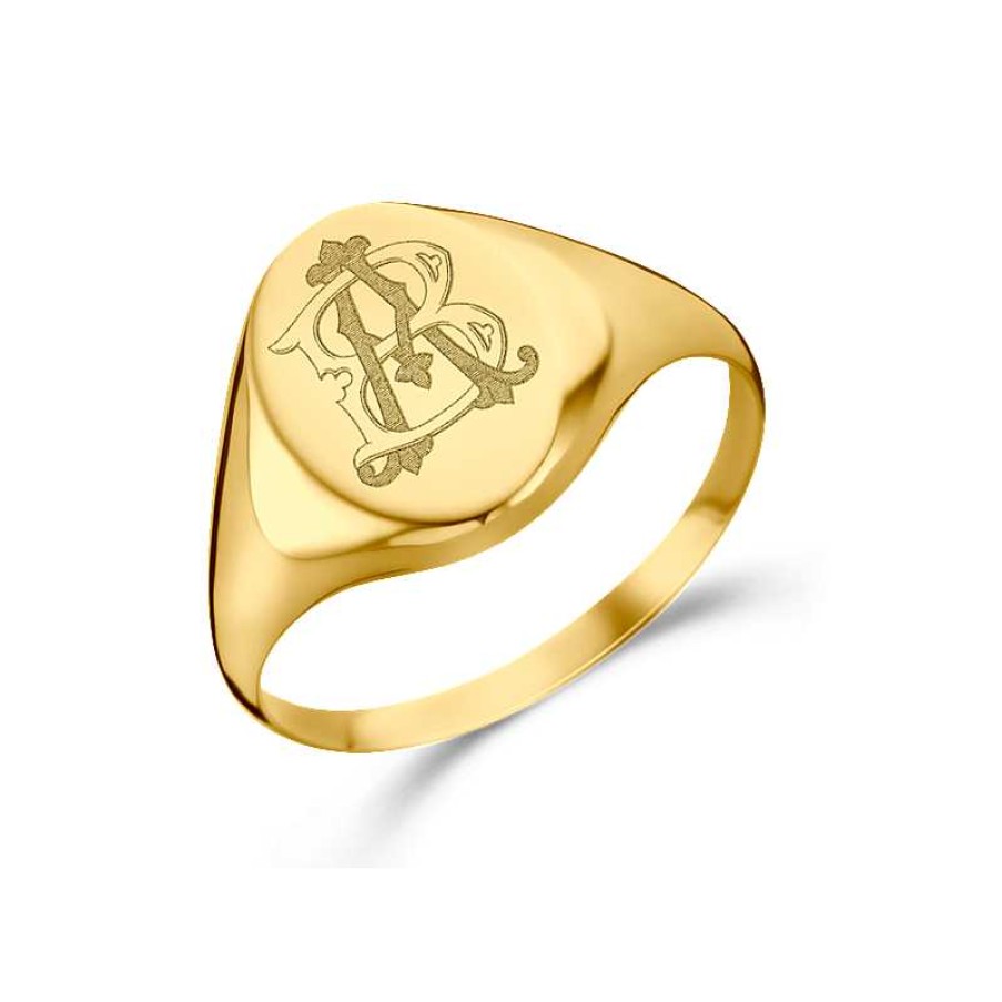 Ringen Names4ever | Ovalen Zegelring Met Monogram