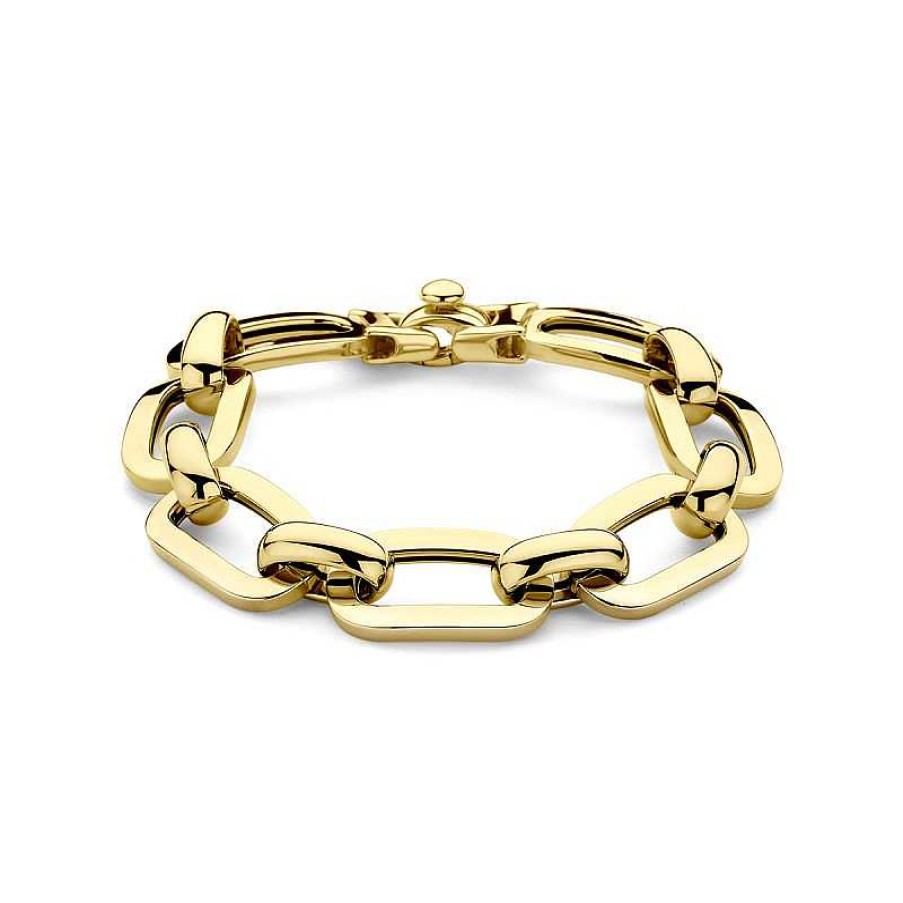 Armbanden Mostert Huiscollectie | Chunky 14-Karaat Gouden Schakelarmband Met Ankerschakel 13 Mm Breed - Lengte 20 Cm