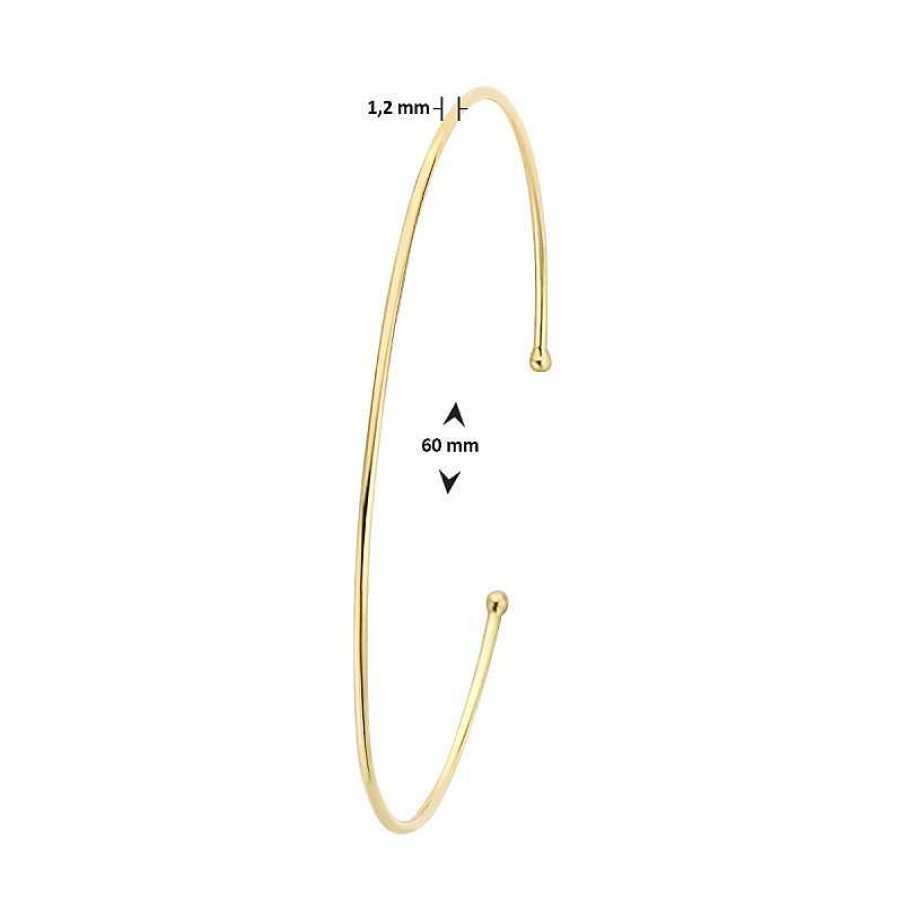 Armbanden Mostert Huiscollectie | 14-Karaat Gouden Spang Armband 1.2 Mm Breed - Diameter 60 Mm.