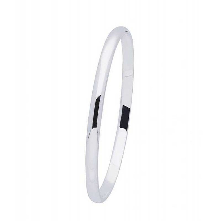 Armbanden Mostert Huiscollectie | Zilveren Graveerbare Slavenarmband Rond 60 Mm - Breedte 5 Mm