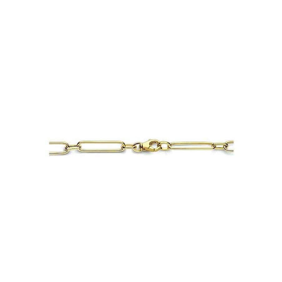 Kettingen Mostert Huiscollectie | Gouden Collier Paperclip Schakel Ronde Buis 5.5 Mm 45 Cm