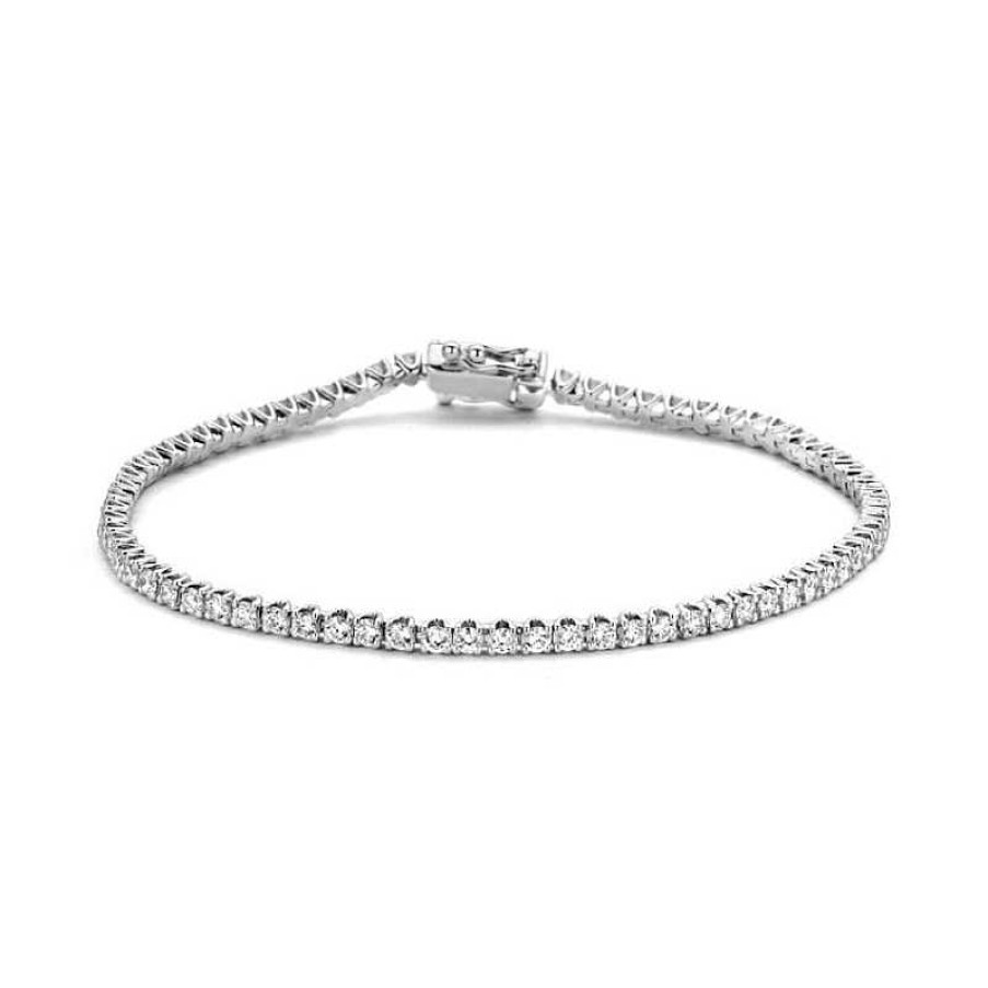 Armbanden Mostert Huiscollectie | Witgouden Tennisarmband Diamant 2.01 Crt