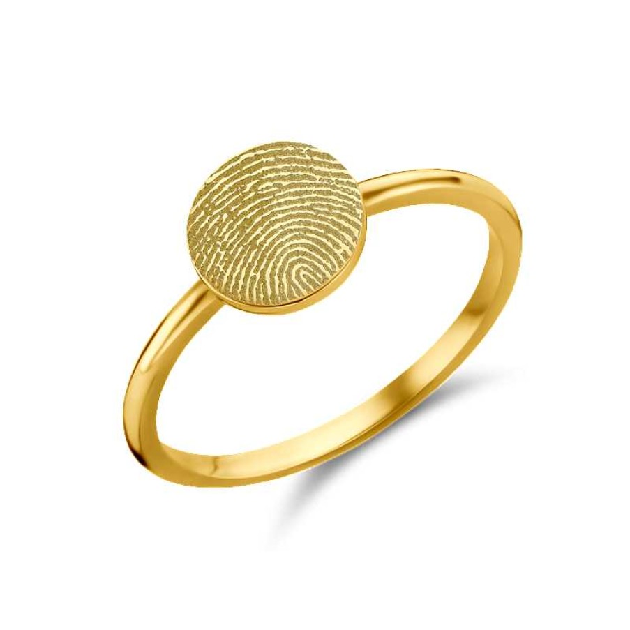 Ringen Names4ever | Gouden Zegelring Met Vingerafdruk