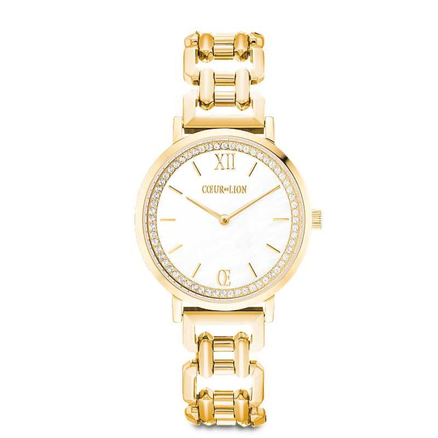 Horloges Coeur de Lion | Coeur De Lion Horloge 7652/74-1643 Sparkling Mother-Of-Pearl Goudkleurig