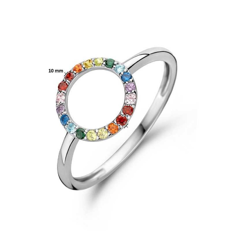 Ringen Mostert Huiscollectie | Zilveren Regenboog Ring Met Open Rondje