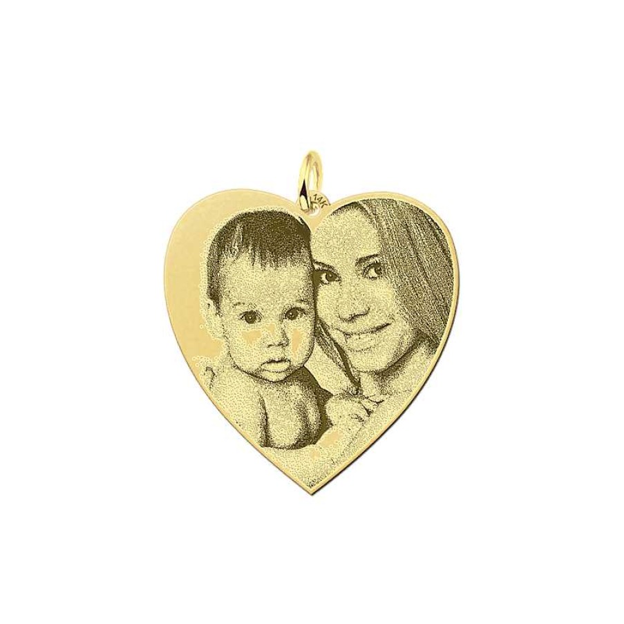 Hangers Names4ever | Gouden Foto Ketting Hart - 30 X 30 Mm - Names4Ever