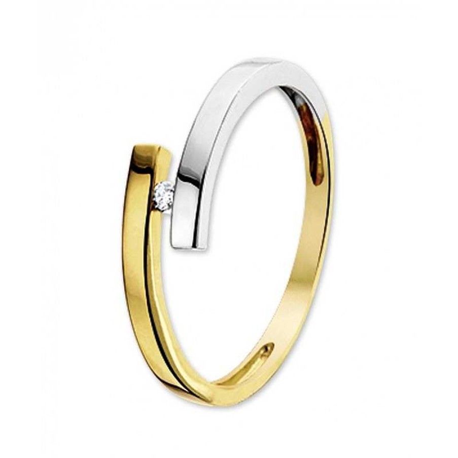 Ringen Mostert Huiscollectie | Diamanten Ring In Het Bicolor 0.03 Crt