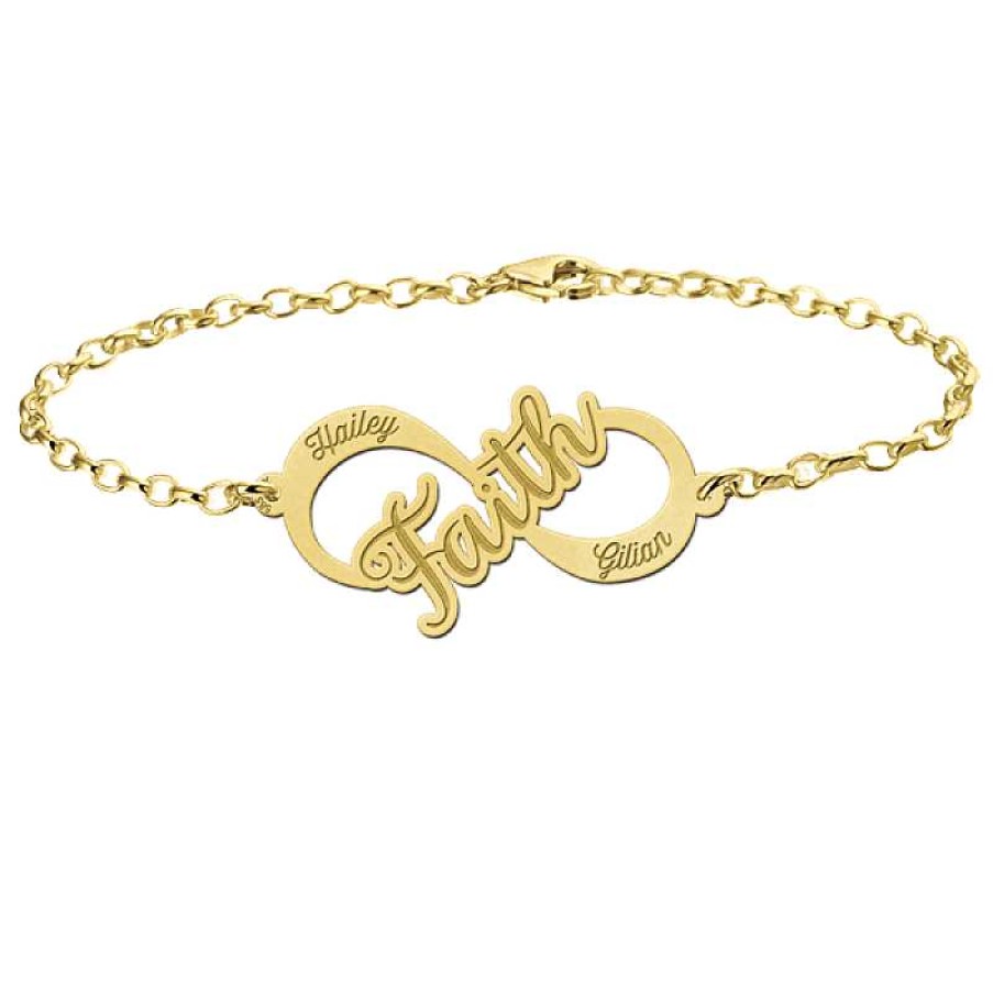 Armbanden Names4ever | Gouden Infinity Armband Faith Names4Ever