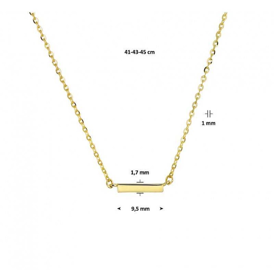 Kettingen Mostert Huiscollectie | Gouden Bar Ketting 9.5 Mm