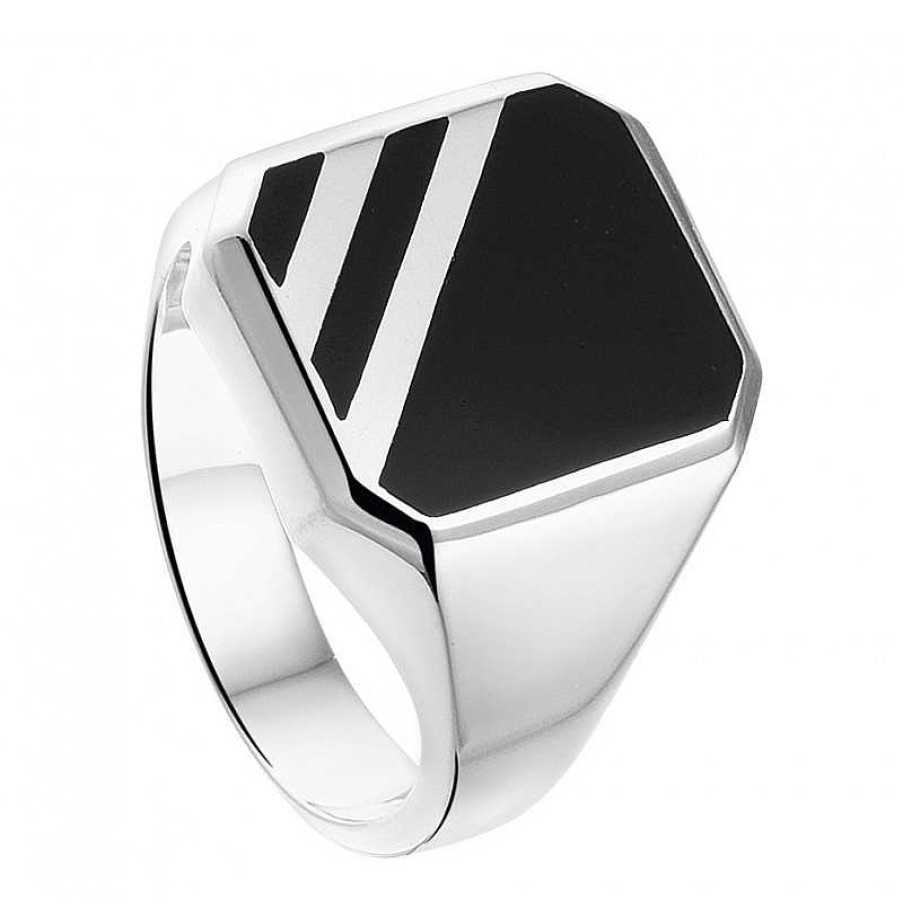 Ringen Mostert Huiscollectie | Zilveren Zegel Ring Onyx