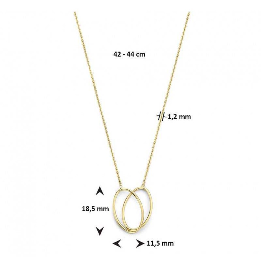 Kettingen Mostert Huiscollectie | Gouden Ketting Met Twee Ovaaltjes