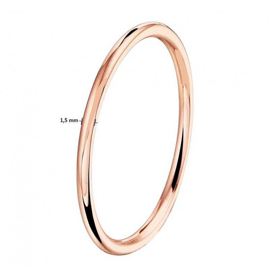 Ringen Mostert Huiscollectie | Aanschuifring Ros Goud Breedte 1.5 Mm