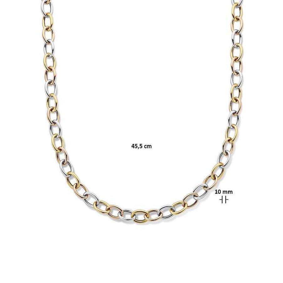 Kettingen Mostert Huiscollectie | 14-Karaat Tricolor Anker Ketting 10 Mm - Lengte 45.5 Cm